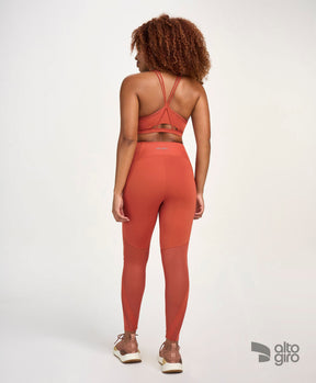Legging Tule Refletivos Laranja Queimado Alto Giro