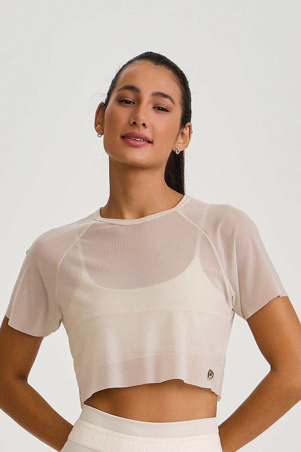 Cropped De Tule Off White Caju Brasil