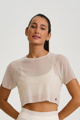 Cropped De Tule Off White Caju Brasil