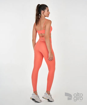 Top De Alcinha Com Tiras Coral Alto Giro