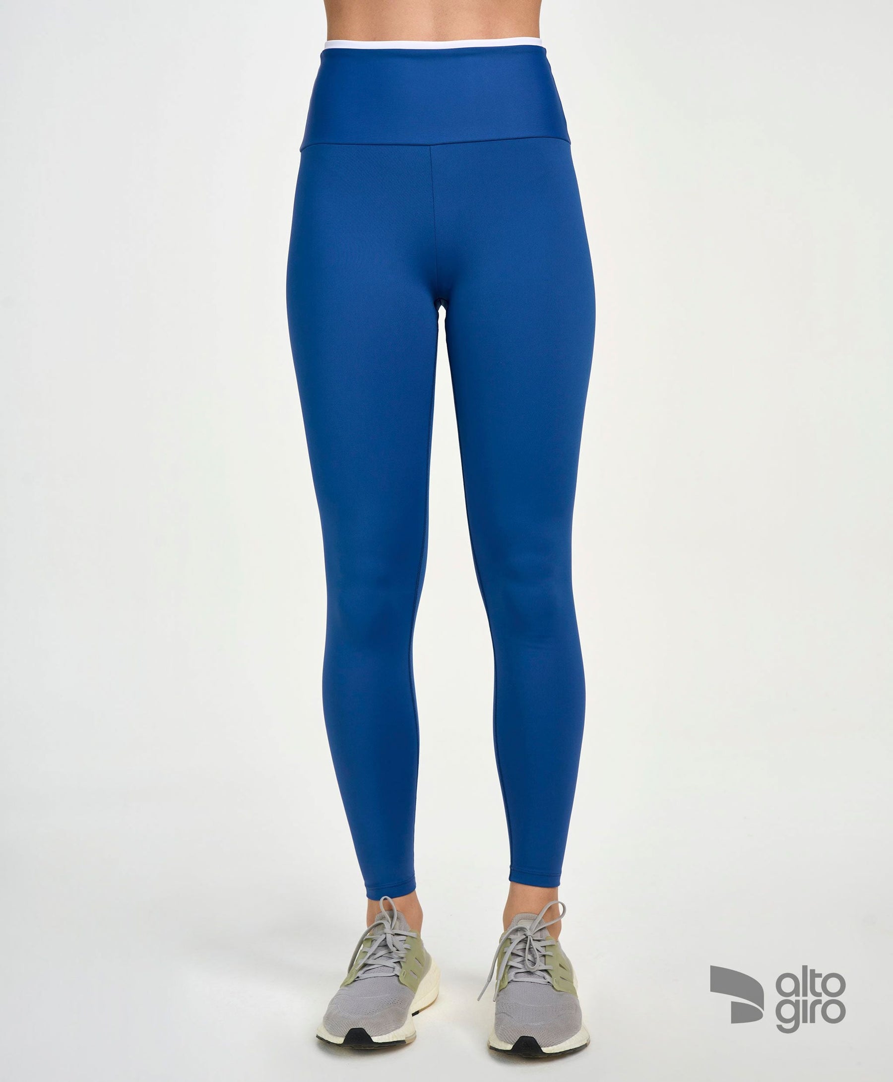 Legging Sport Way Of Life Com Bolso Azul Vintage Alto Giro