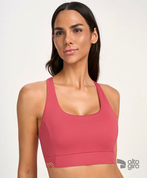 Top Costas Anatomica Vermelho Romã Alto Giro