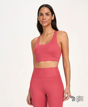 Top Costas Anatomica Vermelho Romã Alto Giro