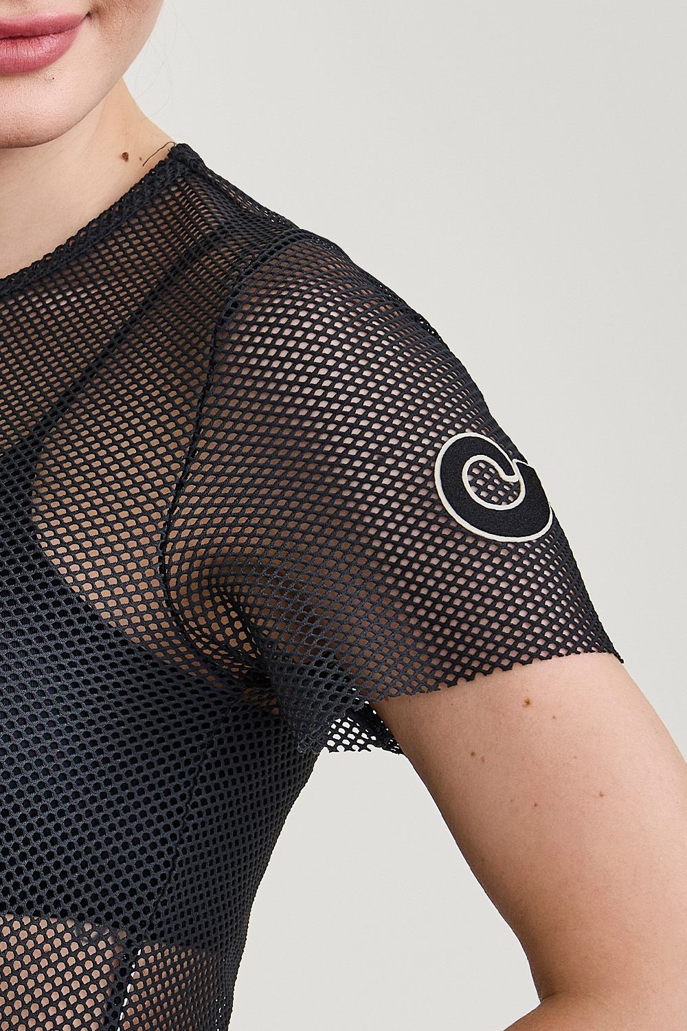 Cropped De Tela Com Aplicação Preto Caju Brasil
