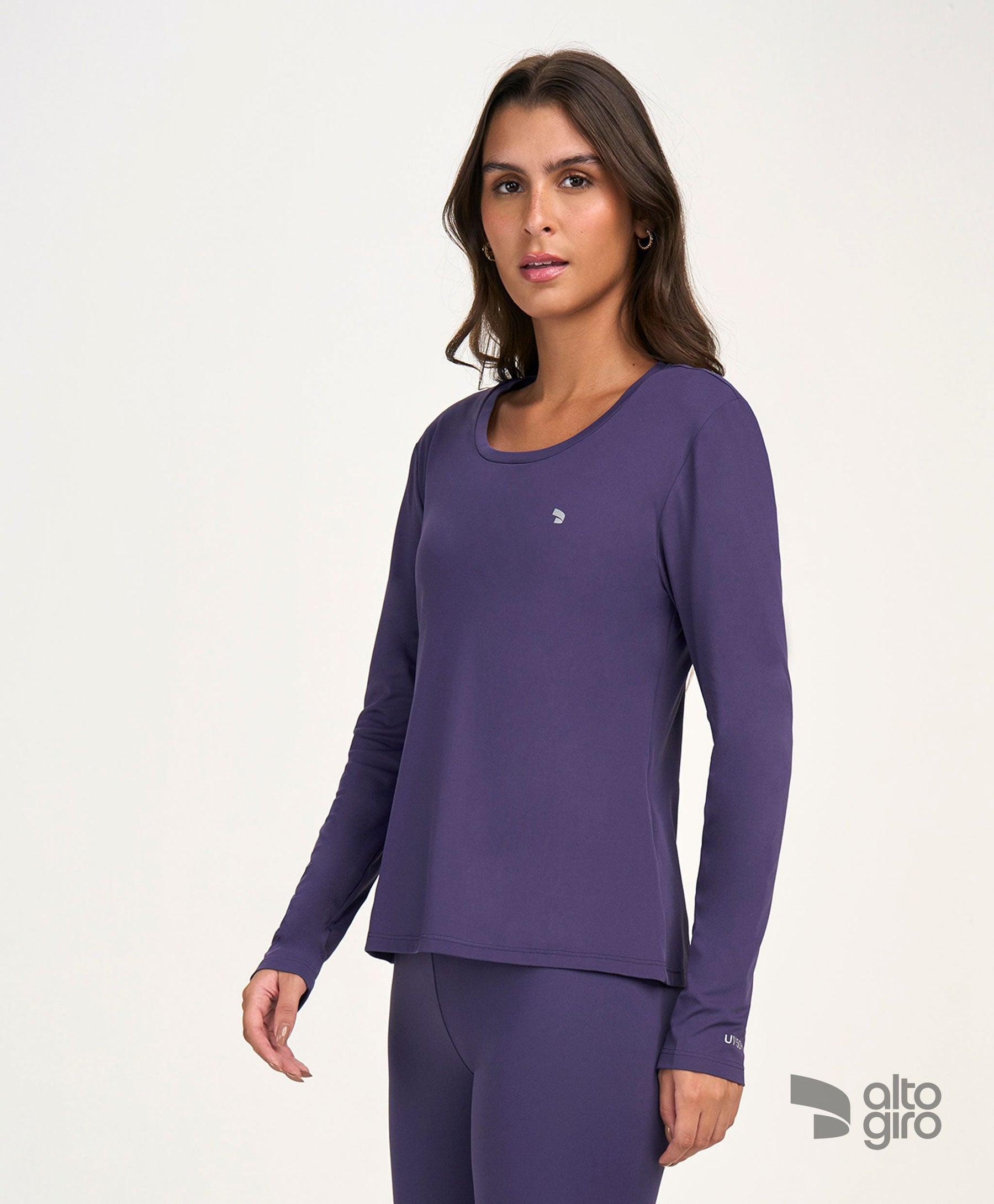 T-shirt Eterna Manga Longa UV Roxo Velvet Alto Giro