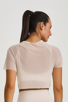 Cropped De Tule Off White Caju Brasil