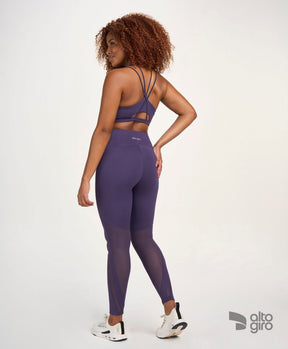 Legging Tule Refletivos Roxo Velvet Alto Giro