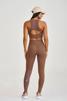 Legging Com Tule Marrom Castanho Caju Brasil