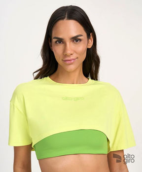 T-shirt Super Cropped Verde Vibrante Alto Giro