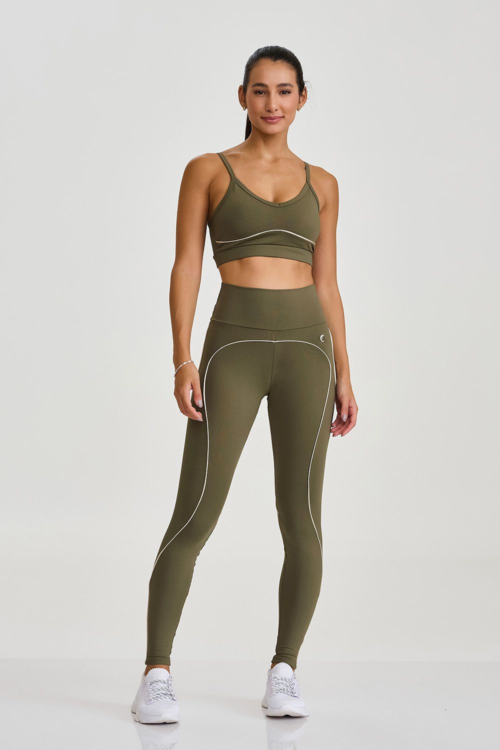 Legging Nz Com Detalhes de Brilho Verde Caju Brasil