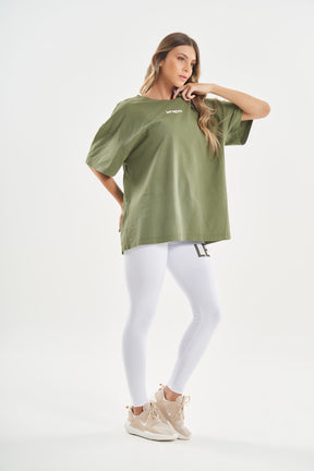 Camiseta Oversized Another Day Verde Militar Lets Gym