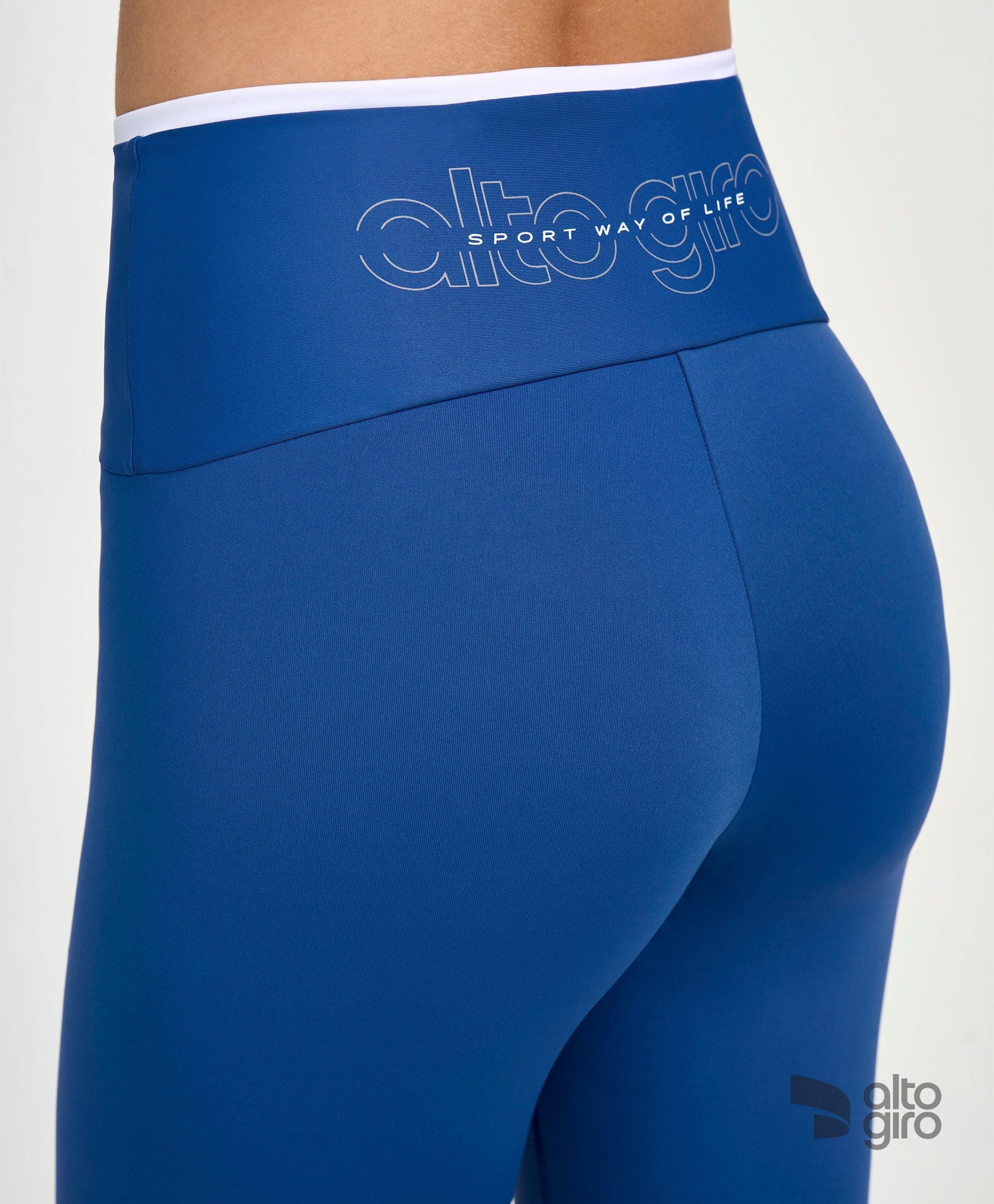 Legging Sport Way Of Life Com Bolso Azul Vintage Alto Giro