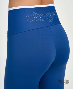 Legging Sport Way Of Life Com Bolso Azul Vintage Alto Giro