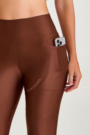 Legging Atletika Com Bolso Marrom Capuccino Caju Brasil