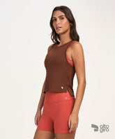 Regata Eterna Cropped Marrom Cappuccino Alto Giro