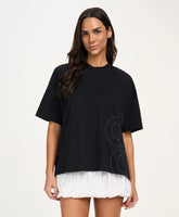 T-shirt Boxy Casual Oversized Preto Alto Giro