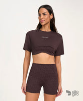 T-shirt Super Cropped Marrom Intenso Alto Giro
