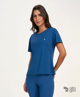 T-shirt Eterna Gola Redonda Azul Vintage Alto Giro