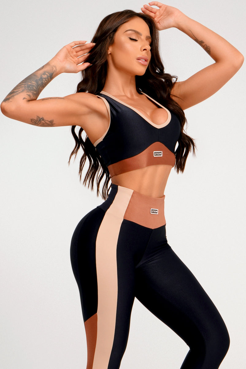 Top Lit Preto e Bronze Lets Gym