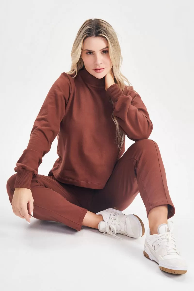 Conjunto Blusa e Calça Core Marrom Lets Gym