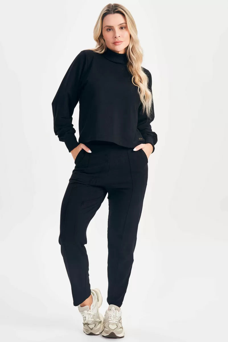 Conjunto Blusa e Calça Core Preto Lets Gym