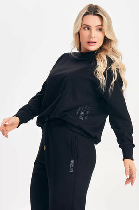 Conjunto Blusa e Calça Jogger Relax Preto Lets Gym