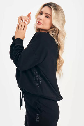 Conjunto Blusa e Calça Jogger Relax Preto Lets Gym
