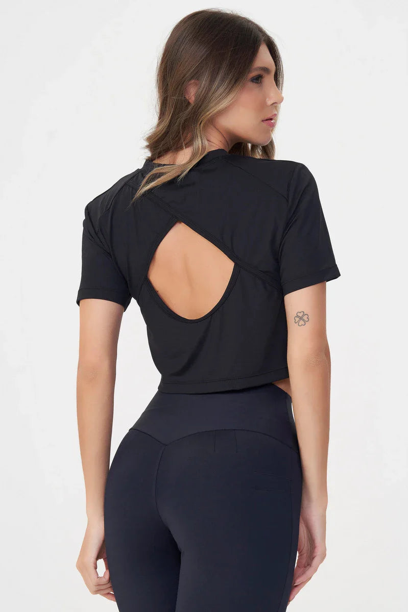 Cropped Lets Basic Preto Lets Gym