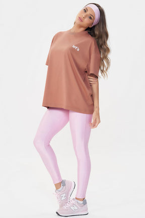 Camiseta Oversized Only Limit Marrom Lets Gym