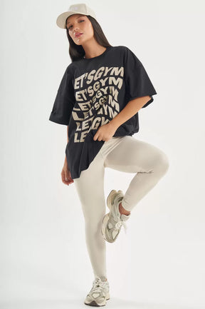Camiseta Oversized Presence Preto Lets Gym