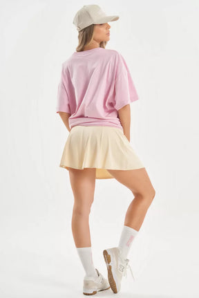 Camiseta Oversized Minimal Glow Rosa Claro Lets Gym