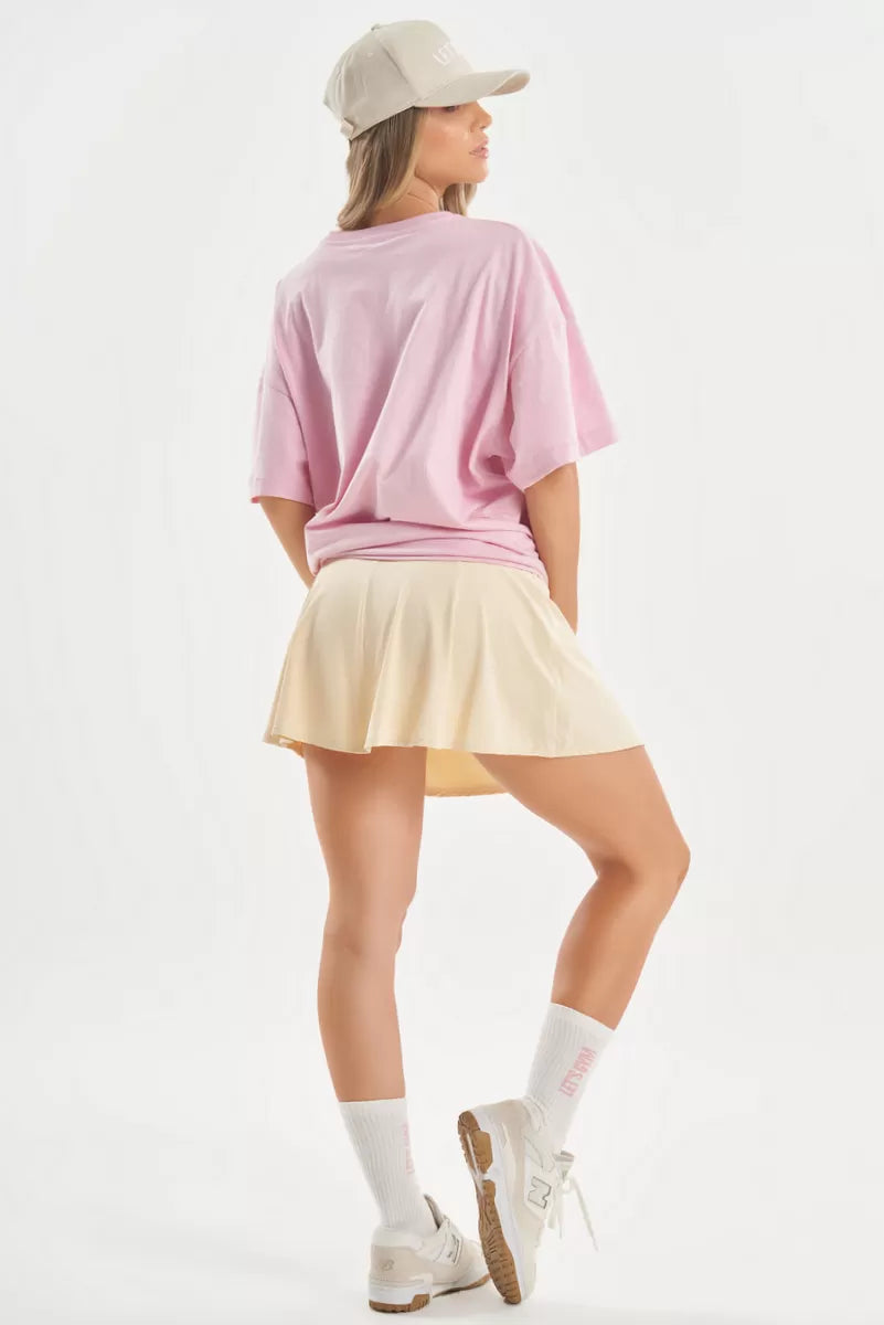 Camiseta Oversized Minimal Glow Rosa Claro Lets Gym