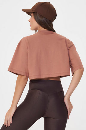 Cropped Brand Up Marrom Lets Gym