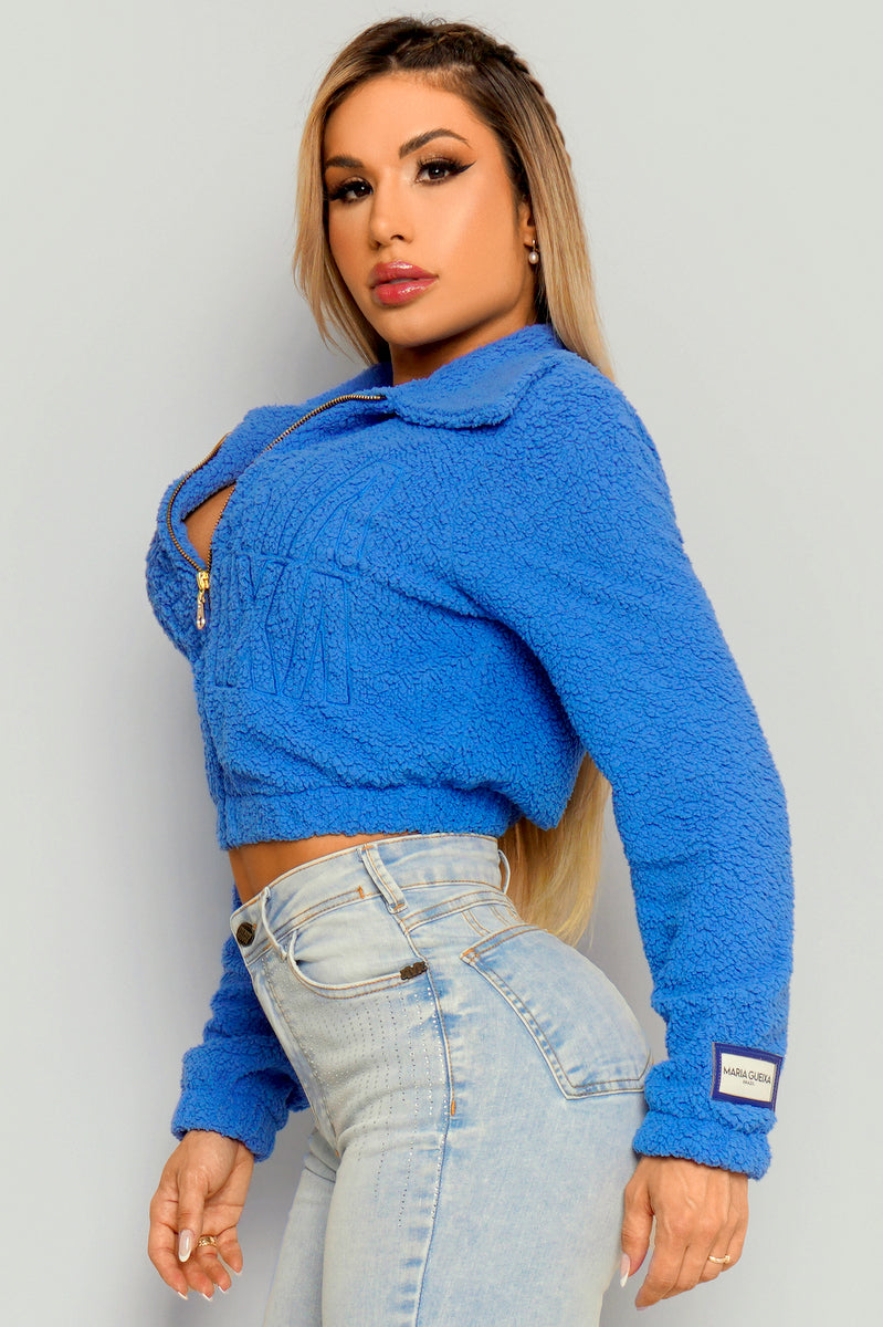 Casaco Teddy Maria Gueixa Azul