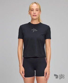 T-shirt Malha Pima Preto Alto Giro