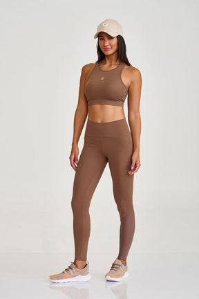 Legging Com Tule Marrom Castanho Caju Brasil