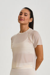 Blusa De Tule Off White Caju Brasil