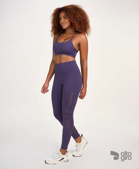 Legging Tule Refletivos Roxo Velvet Alto Giro