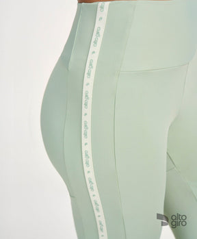 Legging Elástico Personalizado Verde Gelo Alto Giro