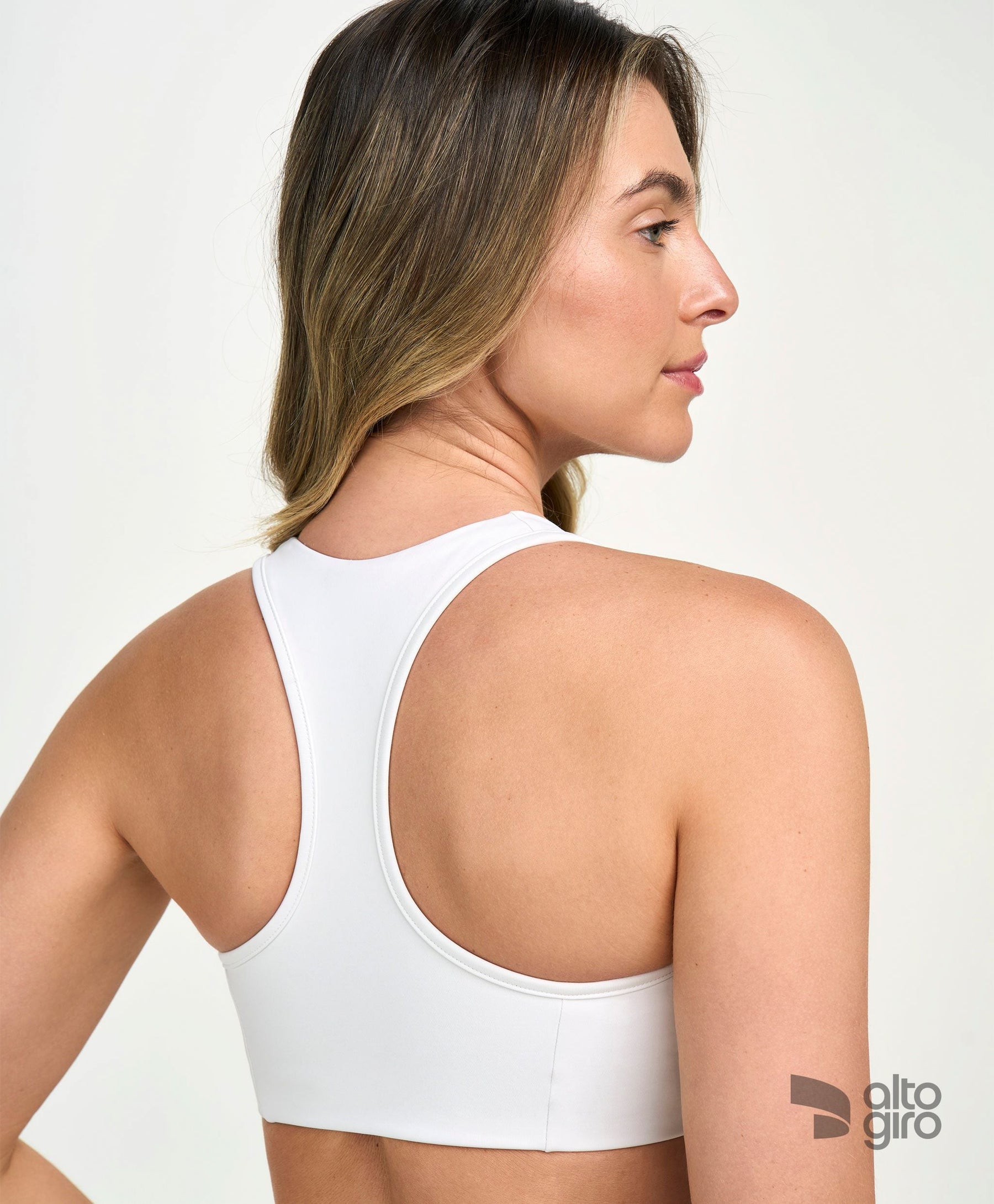 Top Costas Nadador Essential Off White Alto Giro