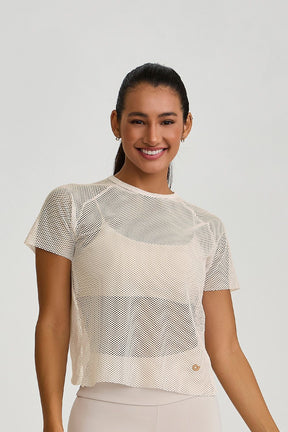 Blusa De Tela Costas Transpassadas Off White Caju Brasil