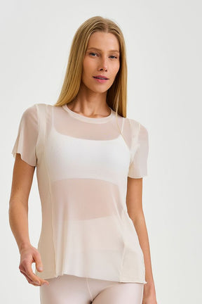 Blusa De Tule Alongada Off White Caju Brasil