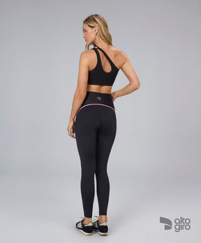 Legging Texturas e Contorno Preto Alto Giro