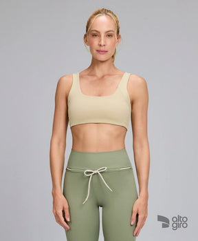 Top Dupla Face Bicolor Verde Alecrim Alto Giro