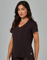 Blusa Manga Curta Dry Fit Janice Marrom Coffee Vestem