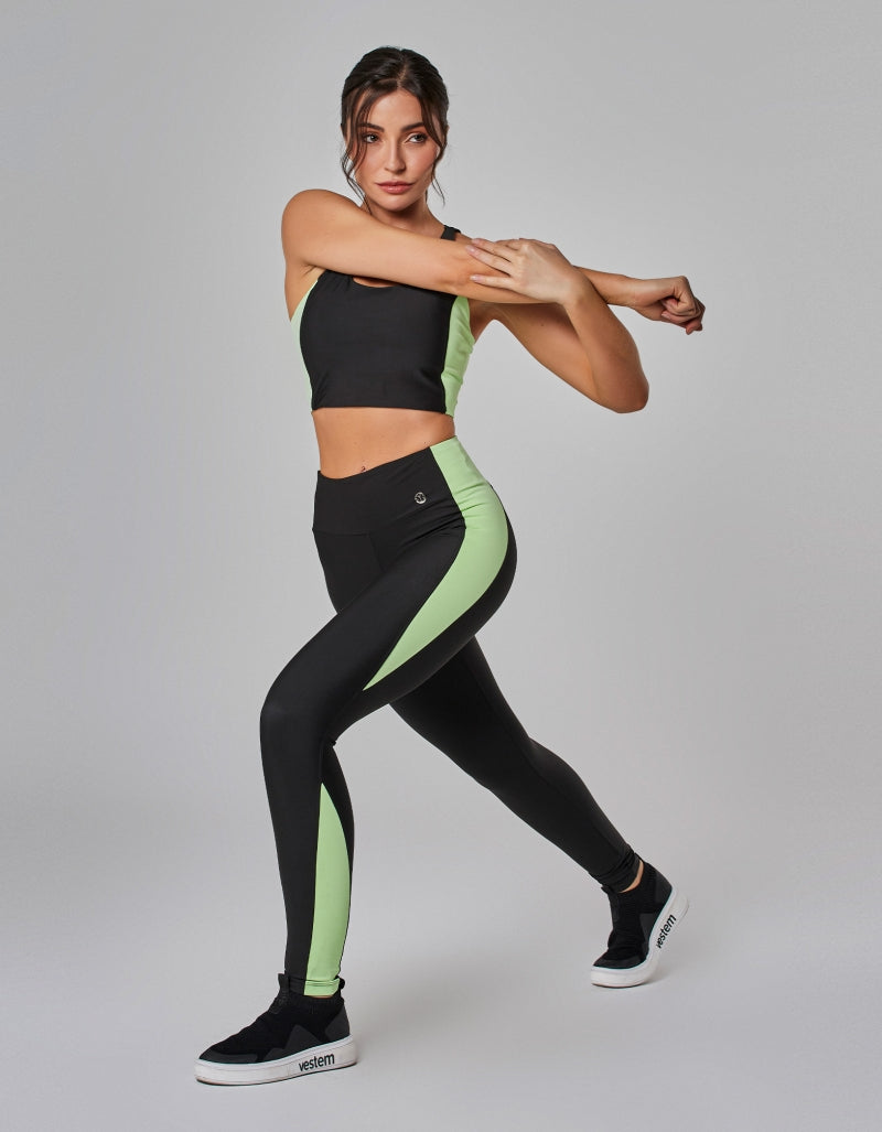Legging Fuso com Recortes Connect Preto Vestem