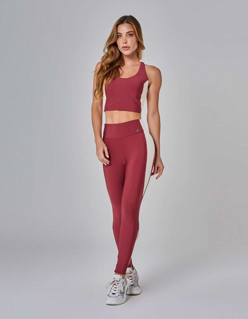 Legging Fuso com Recortes Connect Vermelho Vestem
