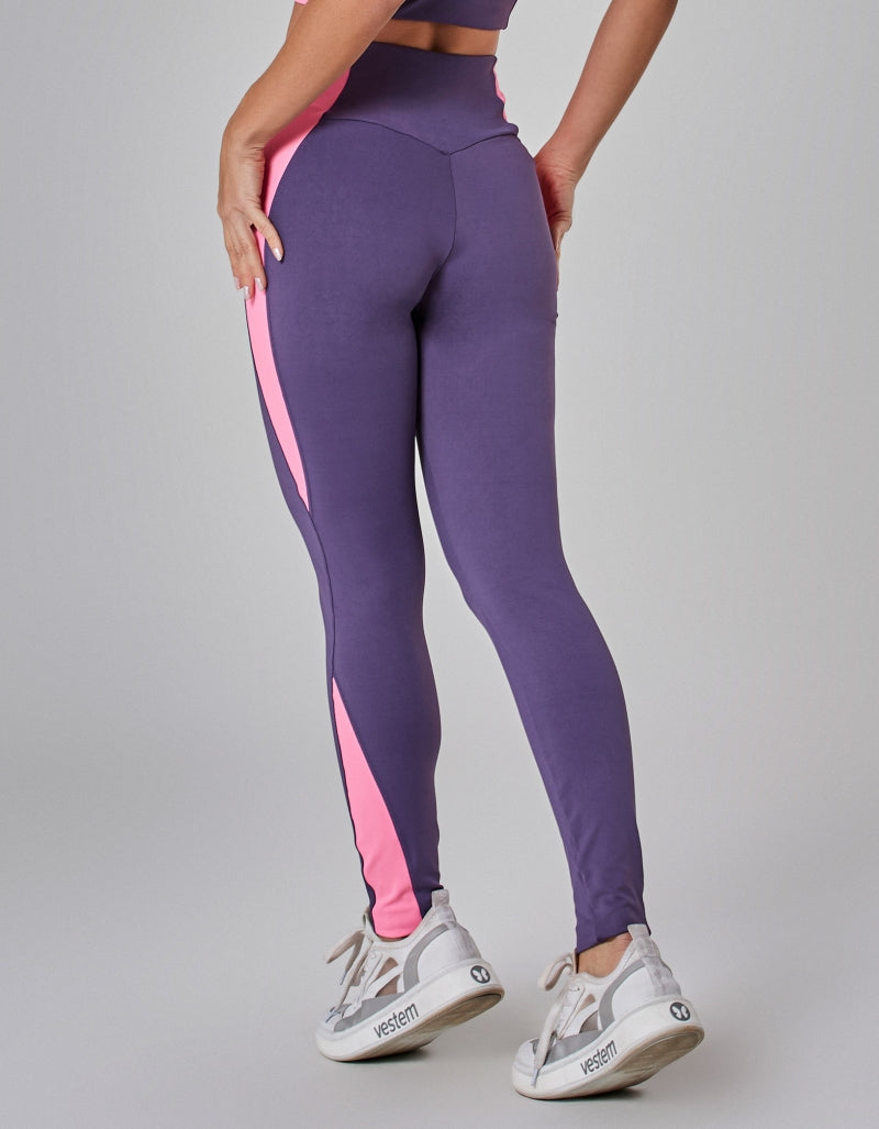 Legging Fuso com Recortes Connect Roxo Vestem