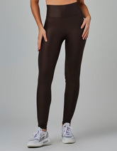 Legging Fusô com Bolso Shine Marrom Coffee Vestem