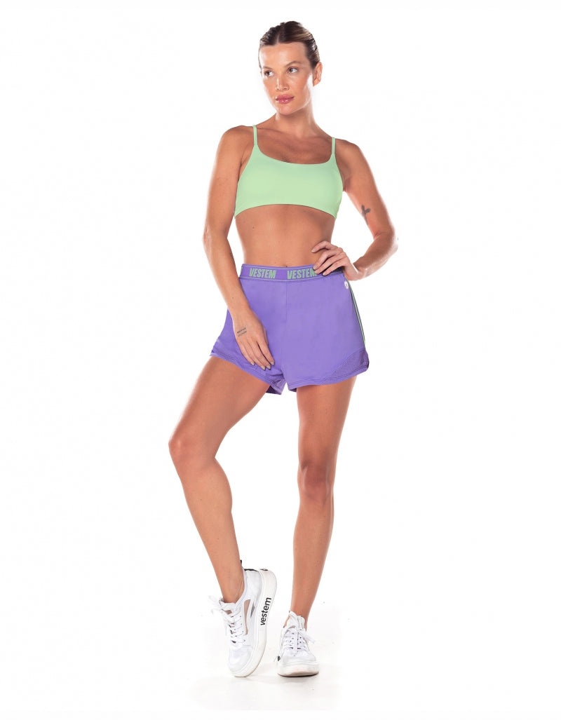 Shorts Running Hera Lavanda Neon Vestem